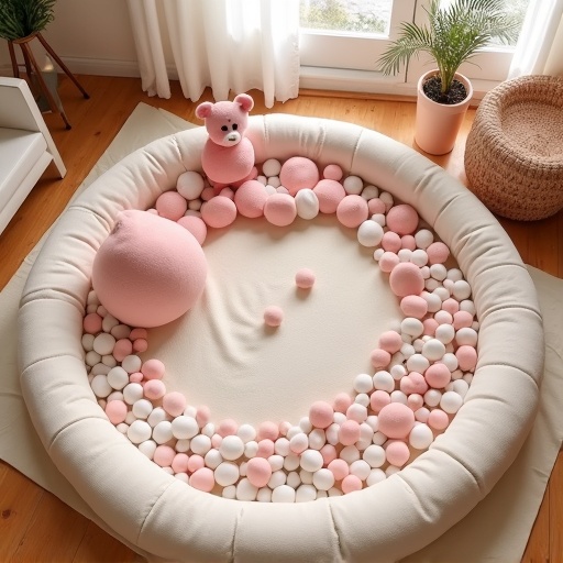 Soft play setup overhead view